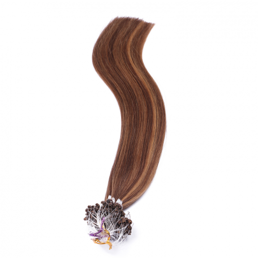 25 x Micro Ring / Loop - 6/12 Gestr�hnt - Hair Extensions 100% Echthaar - NOVON EXTENTIONS 50 cm - 1 g