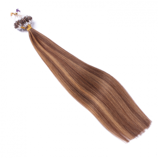 25 x Micro Ring / Loop - 6/12 Gestrhnt - Hair Extensions 100% Echthaar - NOVON EXTENTIONS 50 cm - 0,5 g