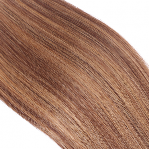 25 x Micro Ring / Loop - 6/27 Gestrhnt - Hair Extensions 100% Echthaar - NOVON EXTENTIONS 50 cm - 1 g