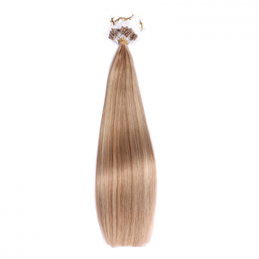 25 x Micro Ring / Loop - 18/24 Gestrhnt - Hair Extensions 100% Echthaar - NOVON EXTENTIONS 50 cm - 1 g