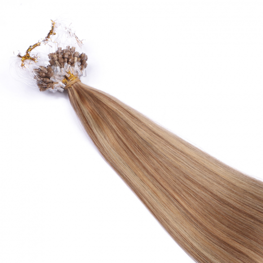 25 x Micro Ring / Loop - 18/24 Gestrhnt - Hair Extensions 100% Echthaar - NOVON EXTENTIONS 50 cm - 0,5 g