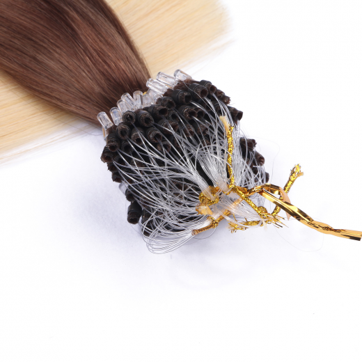 25 x Micro Ring / Loop - 17/20 Ombre - Hair Extensions 100% Echthaar - NOVON EXTENTIONS 60 cm - 1 g