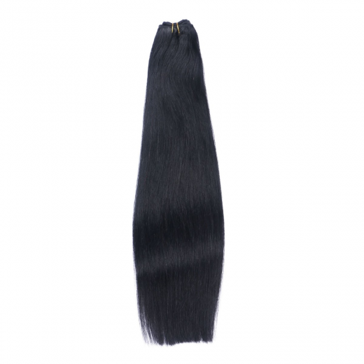 Echthaar Tressen - Weft Extentions - 1 Schwarz