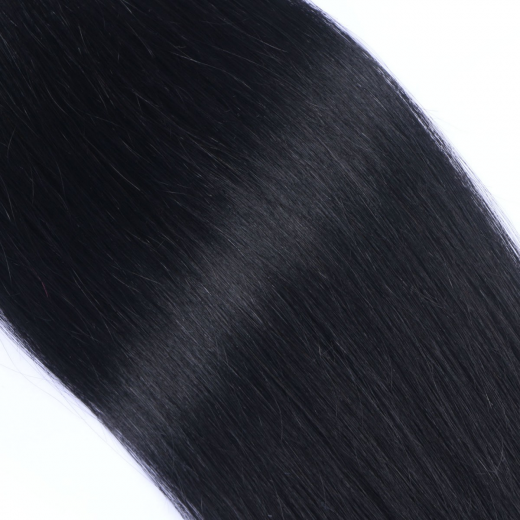Echthaar Tressen - Weft Extentions - 1 Schwarz 50 cm