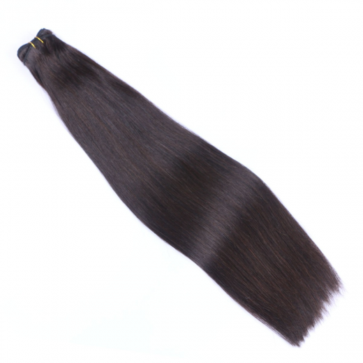Echthaar Tressen - Weft Extentions - 1b Schwarzbraun 40 cm