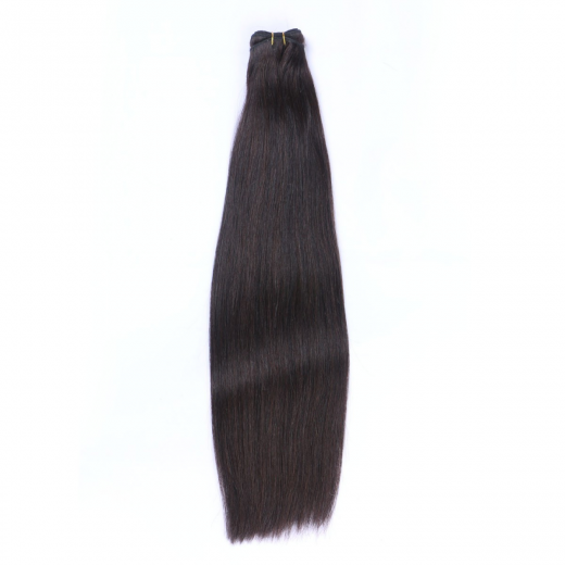 Echthaar Tressen - Weft Extentions - 1b Schwarzbraun 60 cm