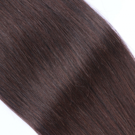 Echthaar Tressen - Weft Extentions - 2 Dunkelbraun 60 cm
