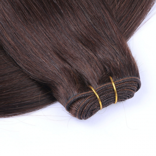 Echthaar Tressen - Weft Extentions - 2 Dunkelbraun 60 cm