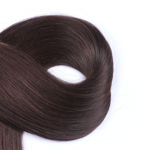 Echthaar Tressen - Weft Extentions - 2 Dunkelbraun 60 cm