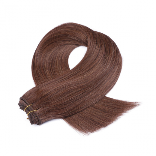 Echthaar Tressen - Weft Extentions - 4 Schokobraun 40 cm