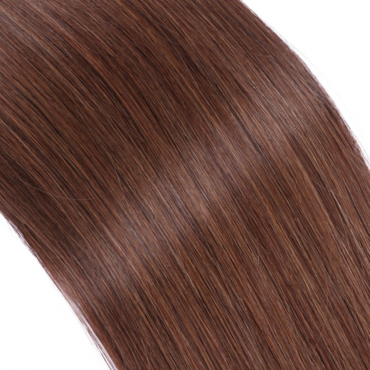 Echthaar Tressen - Weft Extentions - 4 Schokobraun 40 cm