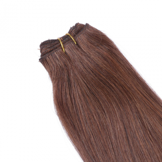Echthaar Tressen - Weft Extentions - 4 Schokobraun 50 cm