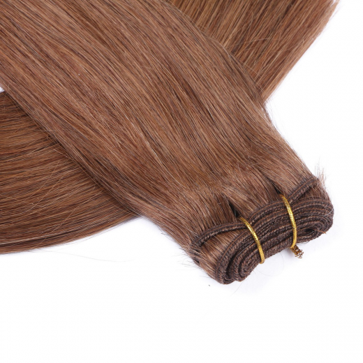 Echthaar Tressen - Weft Extentions - 8 Goldbraun 60 cm