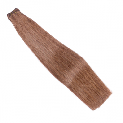 Echthaar Tressen - Weft Extentions - 8 Goldbraun 60 cm