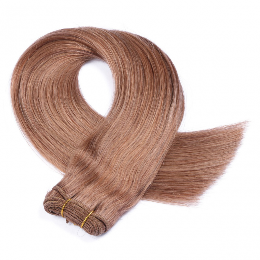 Echthaar Tressen - Weft Extentions - 10 Leichtbraun 60 cm