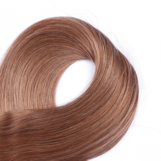Echthaar Tressen - Weft Extentions - 10 Leichtbraun 60 cm