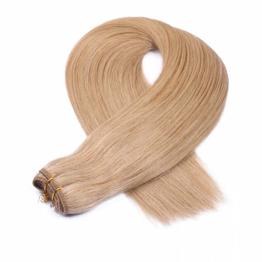 Echthaar Tressen - Weft Extentions - 16 Hellblond natur 50 cm