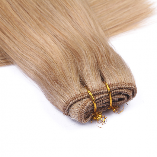 Echthaar Tressen - Weft Extentions - 16 Hellblond natur 60 cm