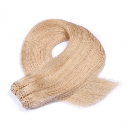 Echthaar Tressen - Weft Extentions - 24 Goldblond 60 cm