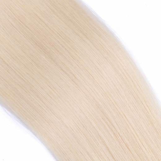 Echthaar Tressen - Weft Extentions - 60 Platin - Weissblond