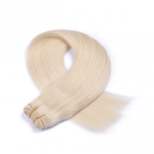 Tressen Extensions #60 Platin Wei�blond &ndash; 100 % Echthaar