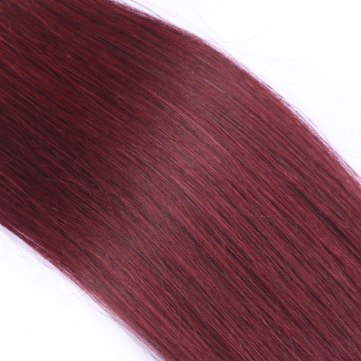 Echthaar Tressen - Weft Extentions - 99 Hellbraun-violett-mahagoni 60 cm