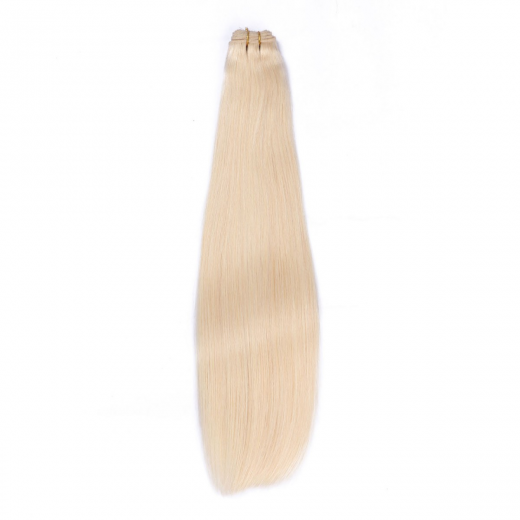 Echthaar Tressen - Weft Extentions - 613 Helllichtblond 60 cm