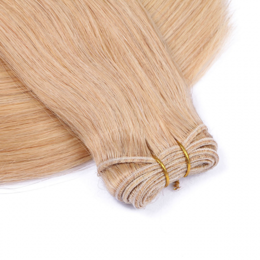 Echthaar Tressen - Weft Extentions - 18 Naturaschblond 40 cm