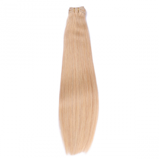 Echthaar Tressen - Weft Extentions - 18 Naturaschblond 40 cm