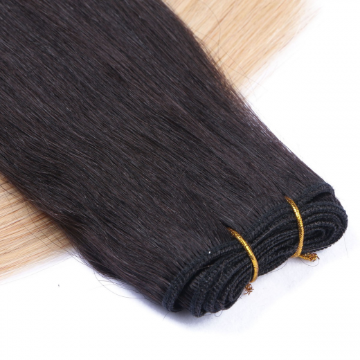 Echthaar Tressen - Weft Extentions - 1b/24 Ombre 50 cm
