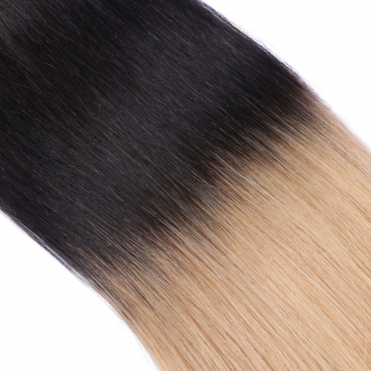 Echthaar Tressen - Weft Extentions - 1b/24 Ombre 60 cm