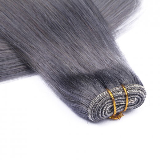 Echthaar Tressen - Weft Extentions - Darkgrey