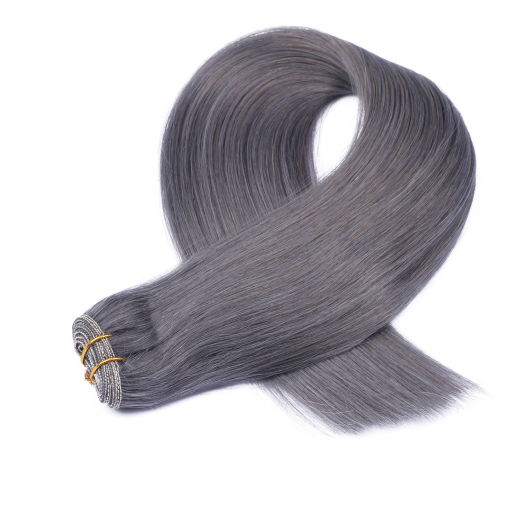 Echthaar Tressen - Weft Extentions - Darkgrey
