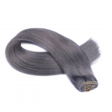 Echthaar Tressen - Weft Extentions - Darkgrey 40 cm