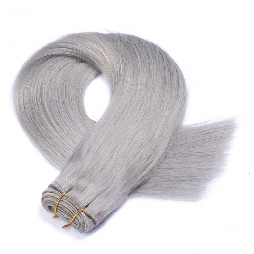 Echthaar Tressen - Weft Extentions - Silver 60 cm
