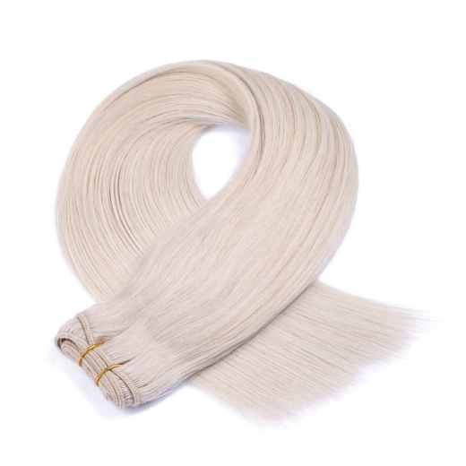 Echthaar Tressen - Weft Extentions - Grau / Grey 50 cm
