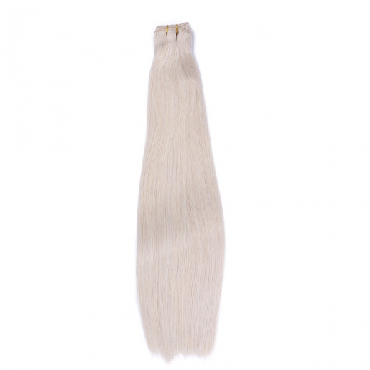 Echthaar Tressen - Weft Extentions - Grau / Grey 50 cm