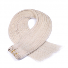 Echthaar Tressen - Weft Extentions - Grau / Grey 50 cm
