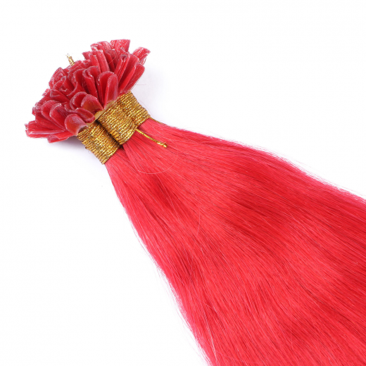 25 x Keratin Bonding Hair Extensions - Red - 100% Echthaar - NOVON EXTENTIONS