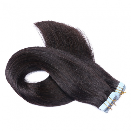 Tape-In Extensions &ndash; 1B Schwarzbraun &ndash; 10 Str�hnen � 2,5 g  &ndash;  100 % Echthaar