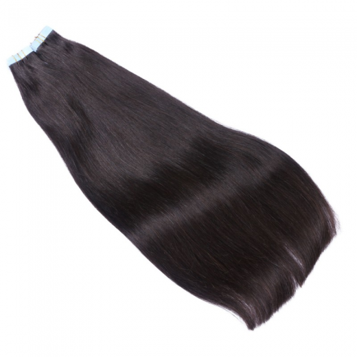 10 x Tape In - 1b Schwarzbraun - Hair Extensions - 2,5g - NOVON EXTENTIONS 60 cm