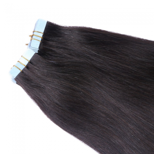 10 x Tape In - 1b Schwarzbraun - Hair Extensions - 2,5g - NOVON EXTENTIONS 60 cm