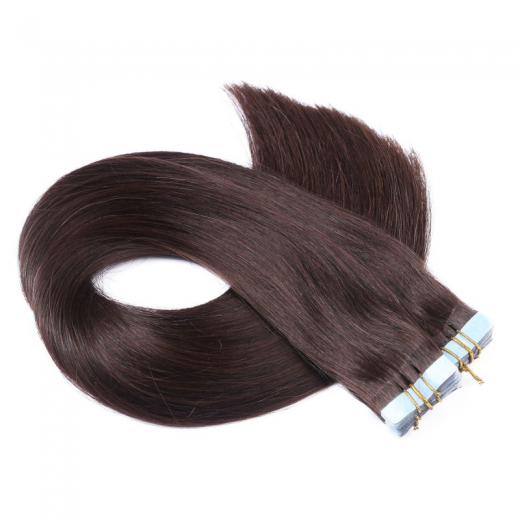 Tape-In Extensions &ndash; 2 Dunkelbraun &ndash; 10 Str�hnen � 2,5 g &ndash; 100 % Echthaar