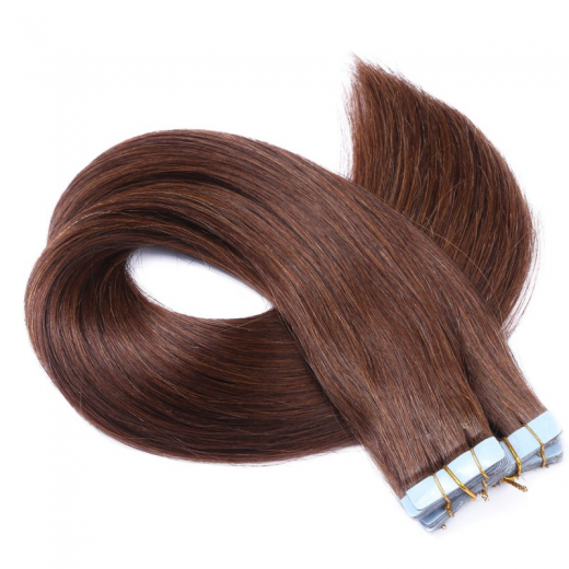 Tape-In Extensions &ndash; 4 Schokobraun &ndash; 10 Str�hnen � 2,5 g &ndash; 100 % Echthaar