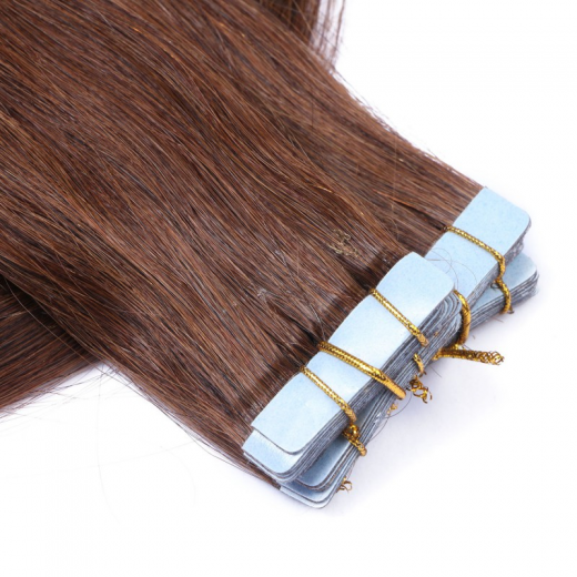 Tape-In Extensions &ndash; 4 Schokobraun &ndash; 10 Str�hnen � 2,5 g &ndash; 100 % Echthaar