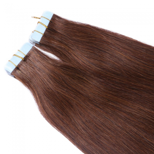 Tape Extensions #4 Schokobraun &ndash; 100 % Echthaar