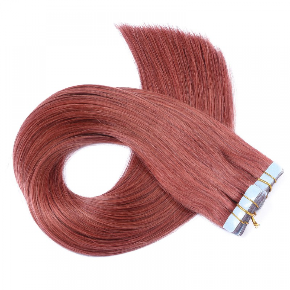 10 x Tape In 14 Rot Hair Extensions 2,5g NOVON EXTENTIONS 40