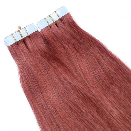 10 x Tape In - 14 Rot - Hair Extensions - 2,5g - NOVON EXTENTIONS 50 cm
