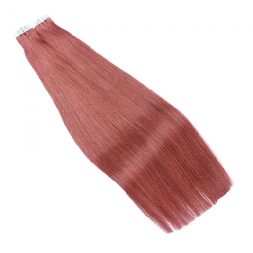 10 x Tape In - 14 Rot - Hair Extensions - 2,5g - NOVON EXTENTIONS 50 cm