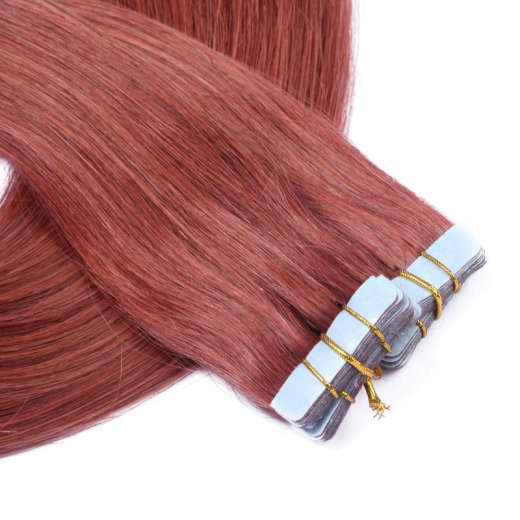 10 x Tape In - 14 Rot - Hair Extensions - 2,5g - NOVON EXTENTIONS 60 cm